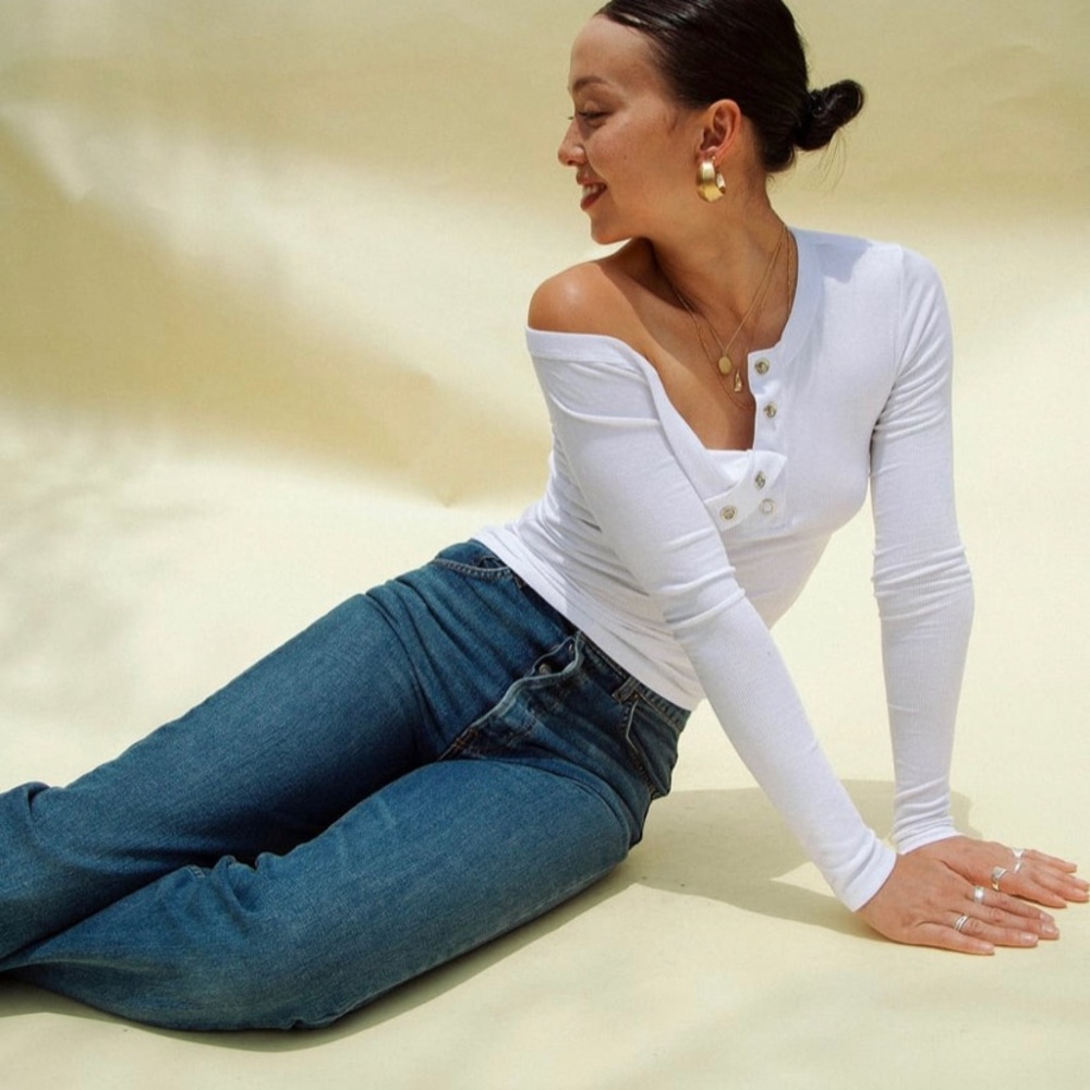 The line by k white asymmetrical top